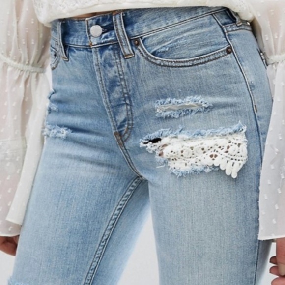 FREE PEOPLE LACEY HI-RISE RAW ANKLE STRETCH JEAN - Picture 4 of 6